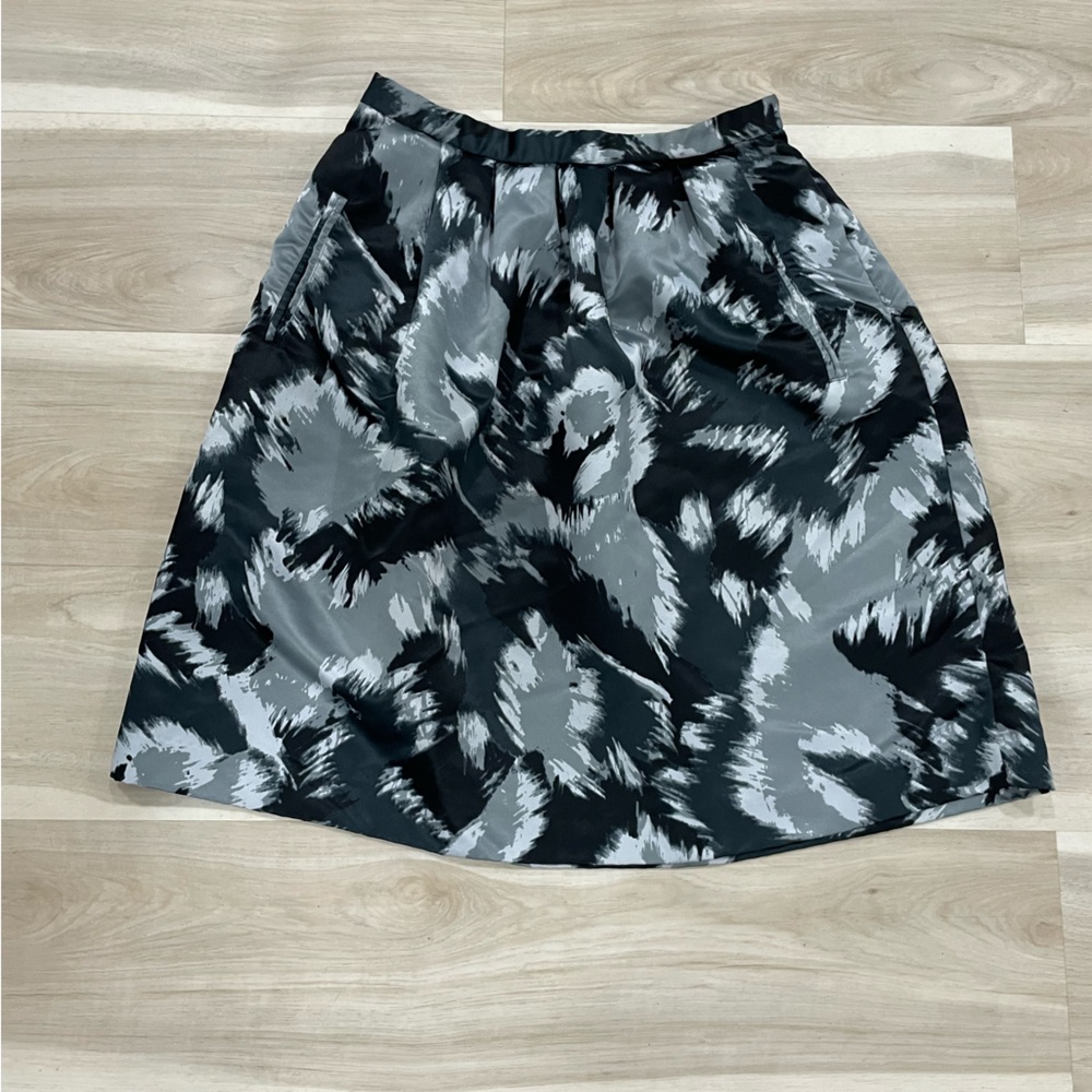 Michael Kors Black and Gray A-Line Skirt